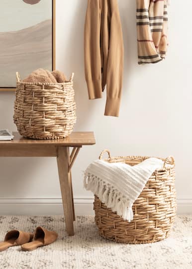 Kate and Laurel Livia Round Woven Basket Set